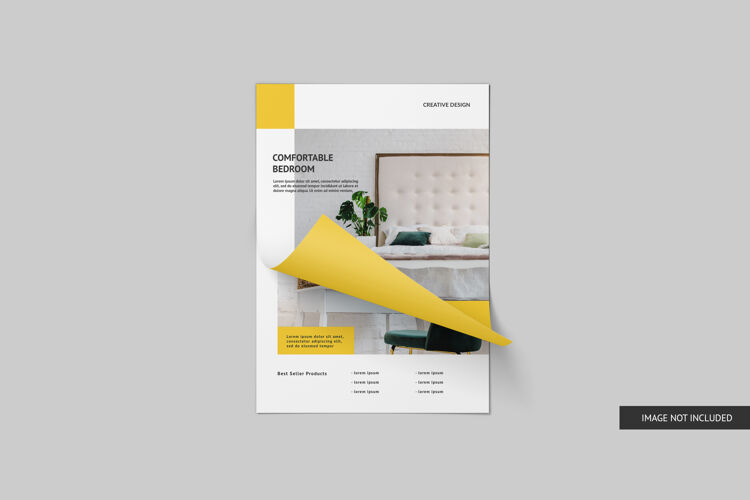 明信片顶视图传单模型设计隔离传单卡片邀请