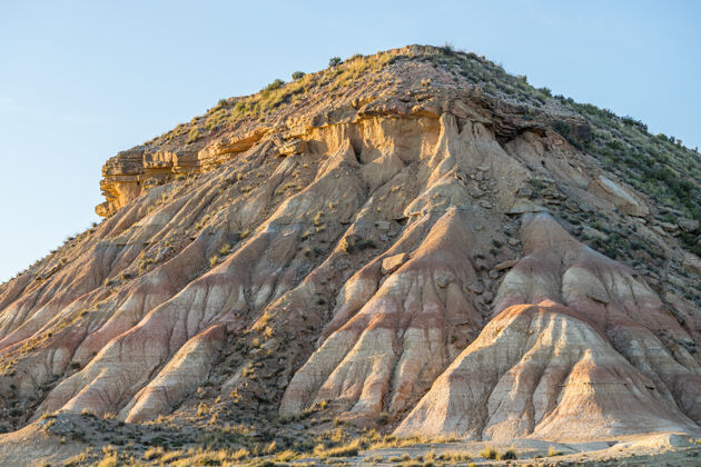 西班牙西班牙纳瓦拉的Bardenasreales半沙漠自然区风景自然粘土