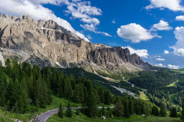 自然意大利阿尔卑斯山风景风景风景山峰