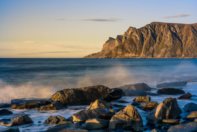 挪威挪威洛弗顿斯卡桑登海滩景观海洋风景风景