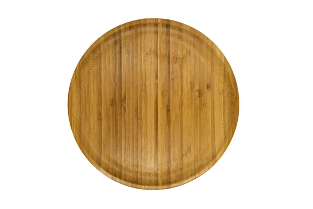 圆形空竹木棕板隔上白空的烹饪亚洲