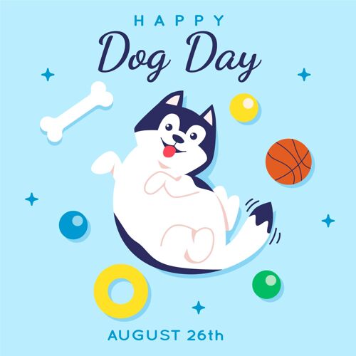 国家狗日平日国庆狗狗插画动物狗8月26日