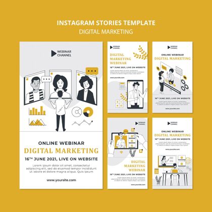创意插图数字营销instagram故事推广数字创意营销