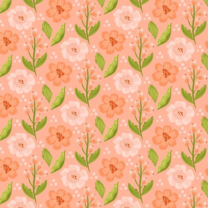 蔬菜桃色手绘花卉图案图案设计桃色花卉