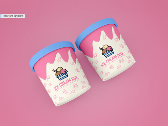 奶制品冰淇淋罐包装模型演示清洁产品