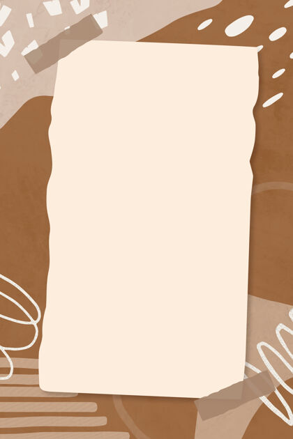 信息孟菲斯笔记褐色抽象背景上的米色纸张拼贴提醒线条孟菲斯风格