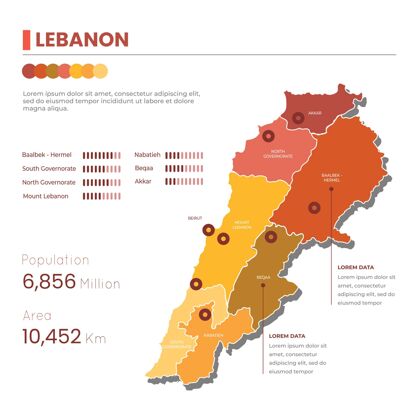 土地平面设计黎巴嫩地图等高线网格地图