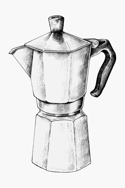 蚀刻手绘莫卡壶浓缩咖啡咖啡壶