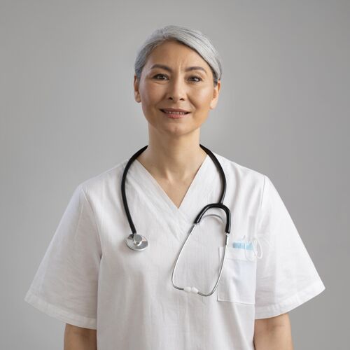 护士笑脸女卫生员画像工人助理医生