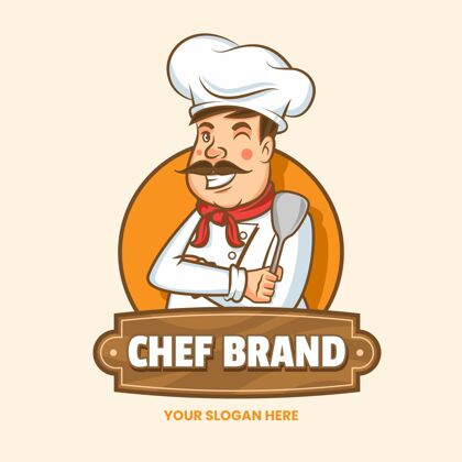 企业徽标详细的厨师标志模板厨师徽标公司徽标品牌