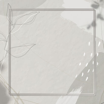 树叶孟菲斯图案背景上的框架单调植物花卉