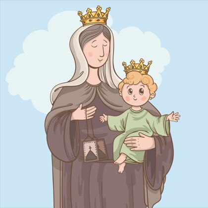玛丽维根·德尔·卡门插画宗教事件圣母玛利亚