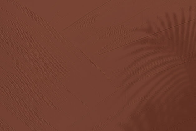 效果棕色纹理背景与热带树叶阴影大地色调简单抽象