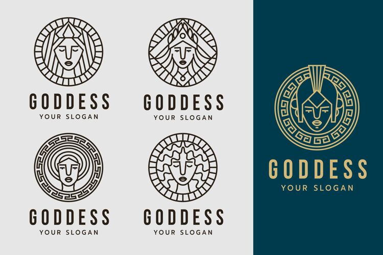 企业标识线性平面女神标志系列平面设计标识模板企业标识