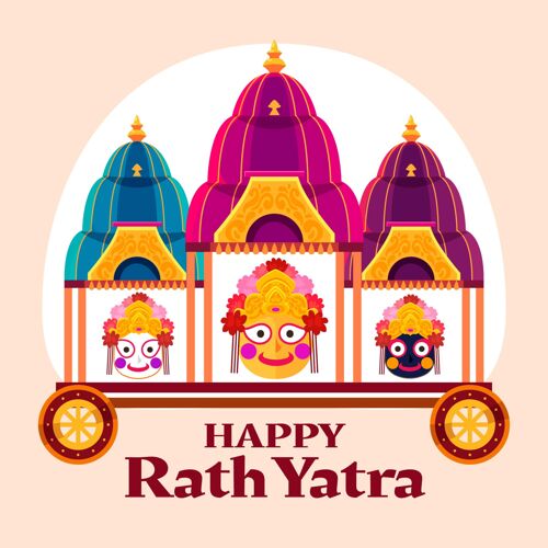 7月12日平面拉思雅特拉庆祝插图贺卡印度教节日印度教