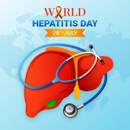 听诊器世界肝炎日插画全球国际疾病