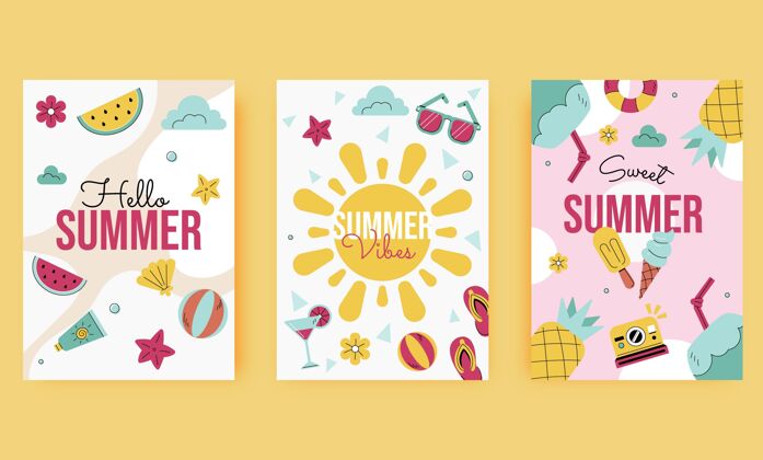 卡片收集夏季卡片系列分类夏季卡片模板夏季