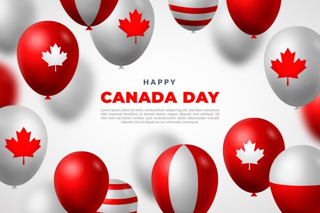 爱国现实加拿大日气球背景节日背景加拿大