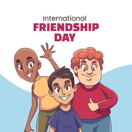 手绘手绘国际友谊日插画7月30日友谊世界各地