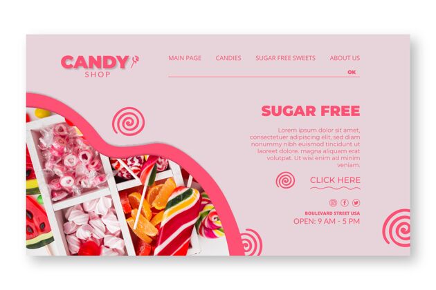 美味糖果登录页模板甜点糖果网页模板
