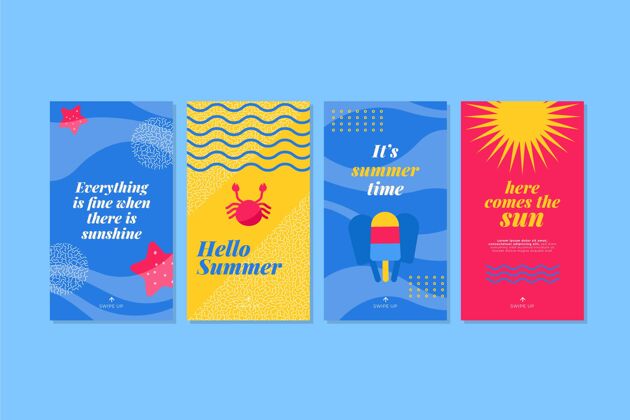 夏季平淡夏日instagram故事集收藏平面设计夏季模板