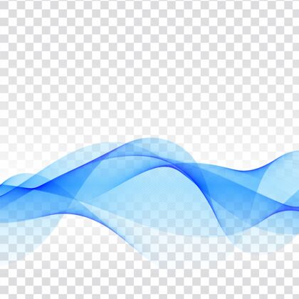 现代抽象优雅的蓝色波浪形状Swoosh墙纸