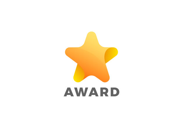 娱乐明星标志几何设计最受欢迎的获奖者奖标志蓝色成功明亮