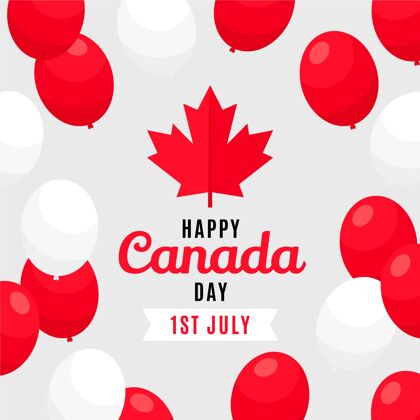 加拿大日背景平坦的加拿大日气球背景7月1日平面背景加拿大
