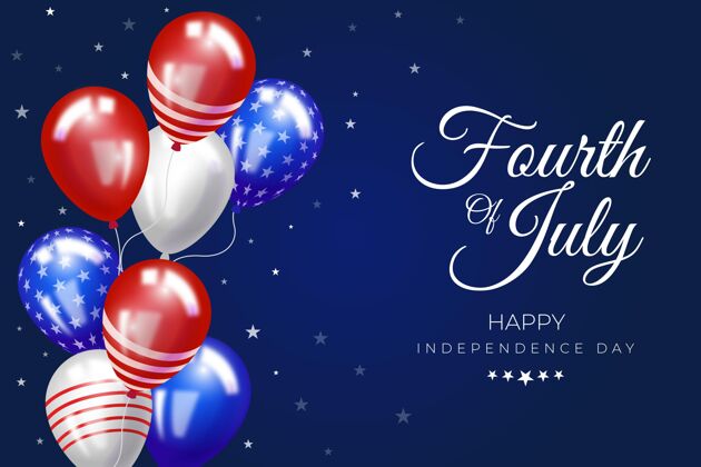 美国真实的七月四日-独立日气球背景美国活动节日