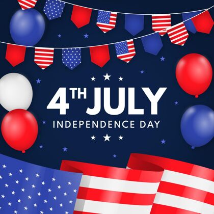爱国详细的七月四日-独立日插图独立日美国7月4日