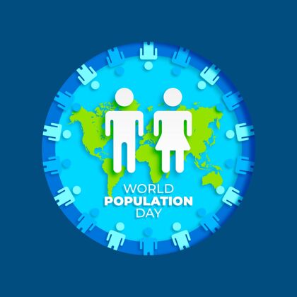 全球世界人口日纸制插图世界人口日问题全球人口