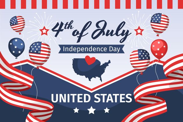 美国七月四日-独立日插画独立日手绘美国