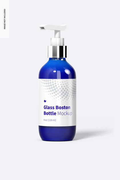 身体护理4盎司波士顿玻璃瓶模型模型泵玻璃瓶