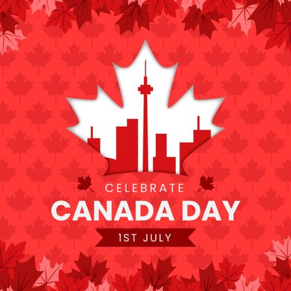 加拿大加拿大平日插画加拿大日平面设计枫叶