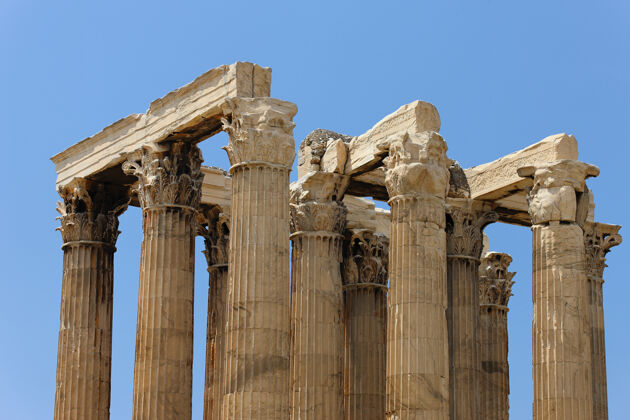 石头希腊神庙成了废墟希腊古董圆柱