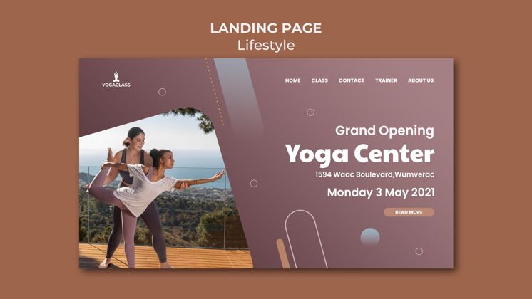 活动瑜伽练习和锻炼的登陆页面模板网页模板冥想登录页模板