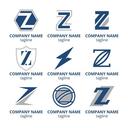 企业标识平面设计z字母标志模板包公司字母z企业