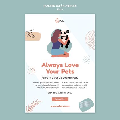 海报宠物海报和传单模板设计传单伴侣护理