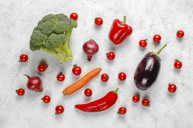 新鲜新鲜的有机蔬菜蔬菜饮食各种