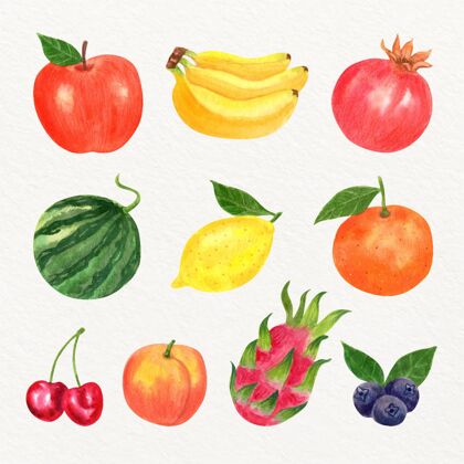 美味手绘水彩画水果系列包装美味营养