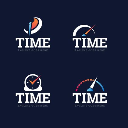 标识渐变时间标志系列时钟标识企业标志