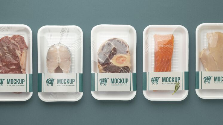 冷冻冷冻食品与模拟包装安排饮食成分模型