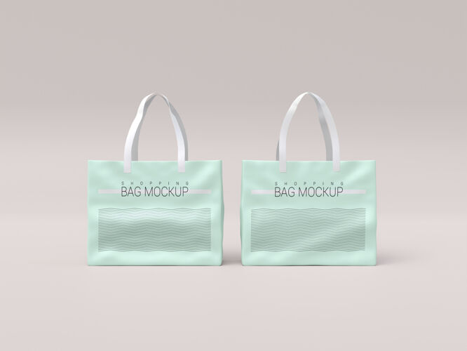 手袋两个现实的购物袋模型品牌产品模型