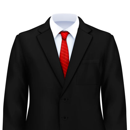 西装男装写实的构图与智能服装搭配白色衬衫领带和夹克模特时尚销售