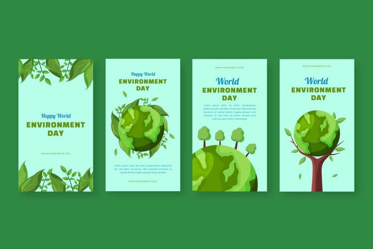 自然平面世界环境日instagram故事集拯救地球包装保护