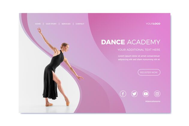 运动舞蹈学院登录页模板训练舞蹈登录页