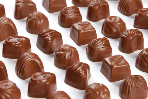 糖果各种巧克力糖果的特写镜头细节传统各种