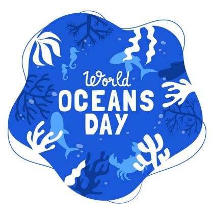 庆典手绘世界海洋日插图世界海洋日生态系统海洋日