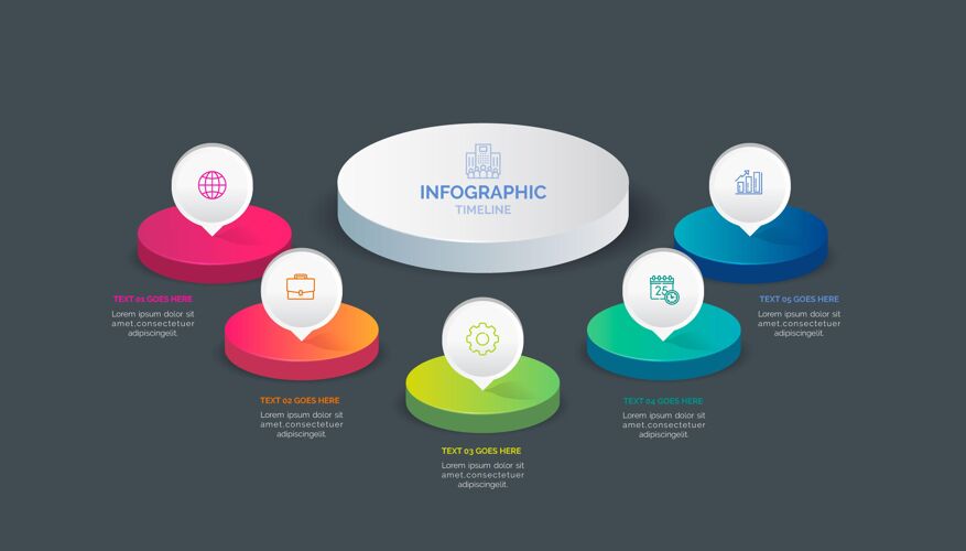 图形渐变时间线信息图形模板信息数据平面设计