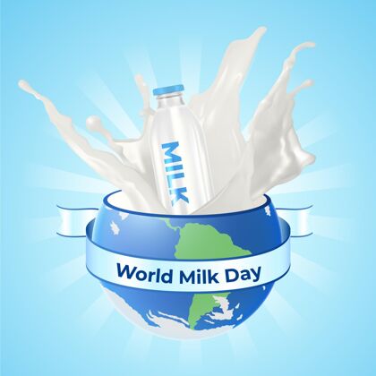 6月1日现实世界牛奶日插画现实庆祝食物